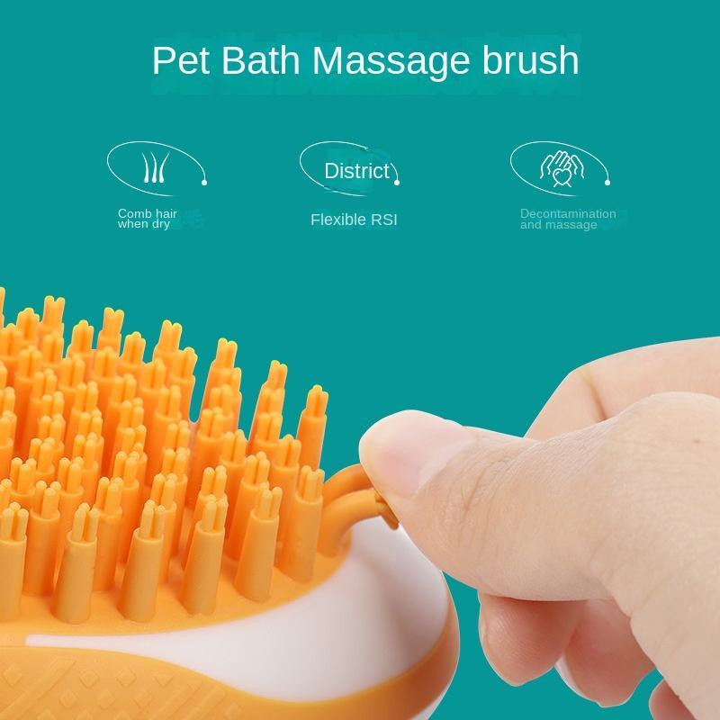 Dog Cat Bath Brush 2-in-1 Pet SPA Massage Comb.