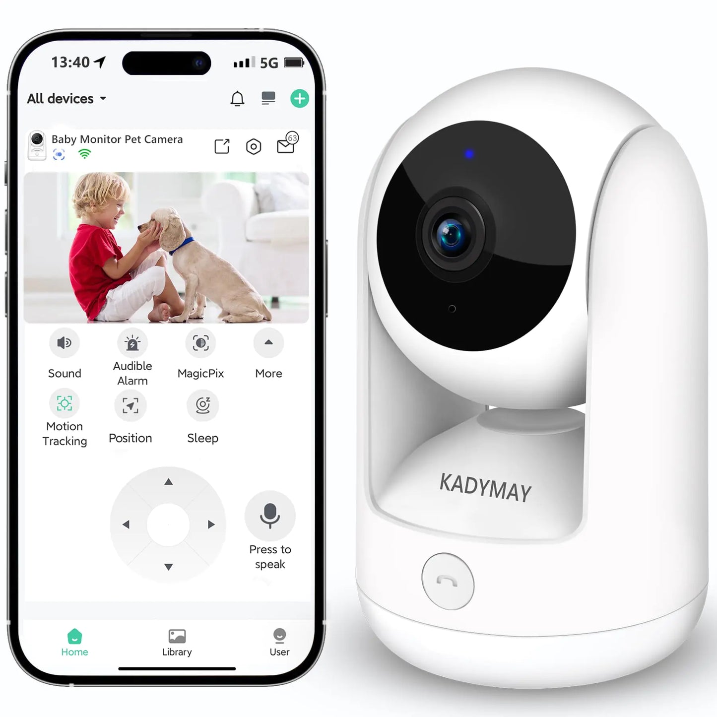 Pet security camera with speaker